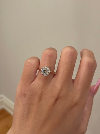 Bague de fiançailles solitaire en moissanite de forme ronde de 2,50 ct