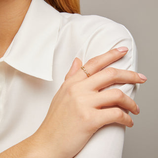 0,15 TCW Bague minimaliste à chaîne ronde en moissanite