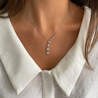 Collier Lariat en forme d'étoile en moissanite ronde de 0,10 TCW