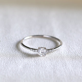 0.24 TCW Round Moissanite Minimslit Ring for Women