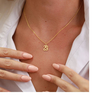 Custom Number Necklace for Women