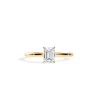 Anillo de compromiso de moissanita estilo solitario esmeralda de 1,0 ct