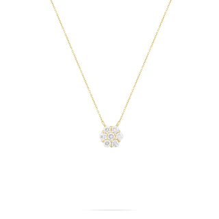 Collier avec pendentif en forme de fleur en moissanite ronde de 0,21 TCW