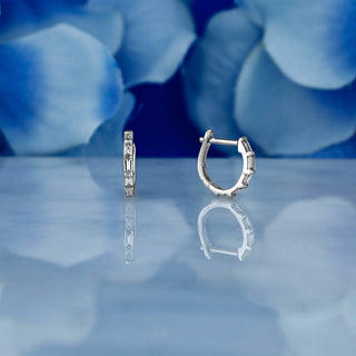 0.22 TCW Baguette Moissanite Diamond Hoop Earrings