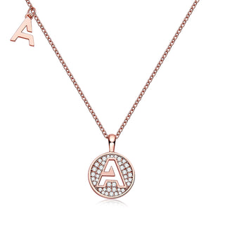 Collier personnalisé avec diamants moissanites et lettre « A »