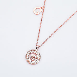 Collier personnalisé avec diamants moissanites et lettre « G »