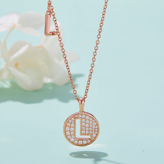 Collier personnalisé avec diamants moissanites et lettre « L »