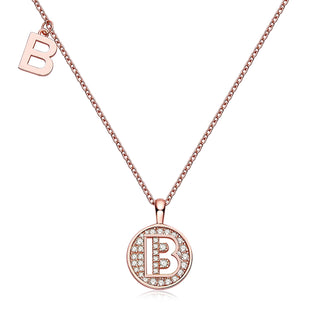 Collier personnalisé avec diamants moissanites et lettre « B »