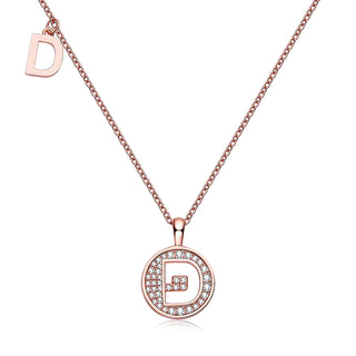 Collier personnalisé avec diamants moissanites et lettre « D »