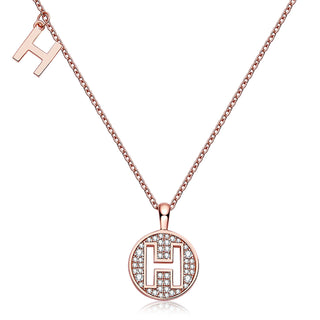 Collier personnalisé avec diamants moissanites et lettre « H »