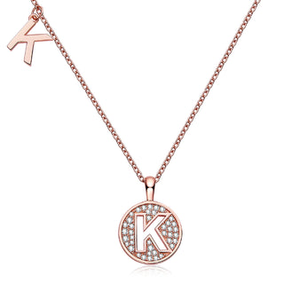 Collier personnalisé avec diamants moissanites et lettre « K »