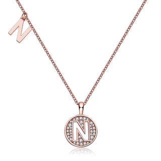 Collier personnalisé avec diamants moissanites et lettre « N »