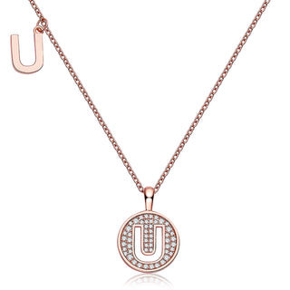 Collier personnalisé avec diamants moissanites et lettre « U »