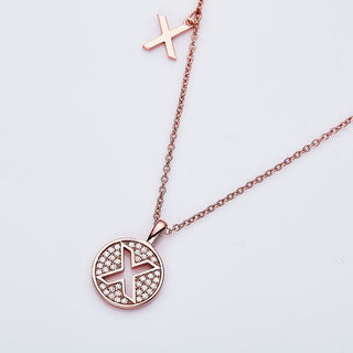 Collier personnalisé avec diamants moissanites et lettre « X »