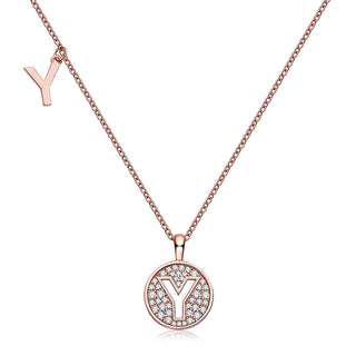 Collier personnalisé avec diamants moissanites et lettre « Y »