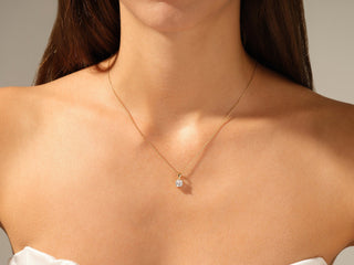 Collier solitaire en diamant avec moissanite coussinée de 1,0 ct