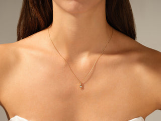 0.10 TCW Round Moissanite Diamond Solitaire Necklace