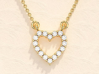 Collar colgante con forma de corazón de diamante de moissanita redondo de 0,24 TCW