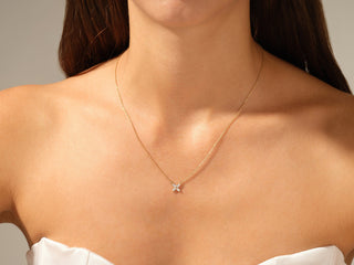 0.40 TCW Marquise Moissanite Diamond Clover Pendent Necklace