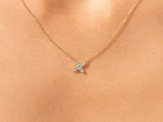 0.24 TCW Round Moissanite Diamond Clover Necklace