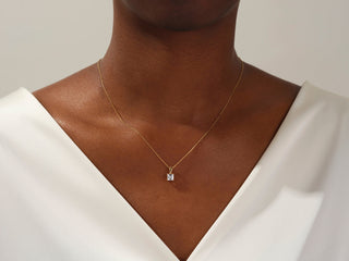 Collier avec diamant solitaire Asscher Moissanite 1,0 ct