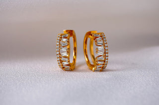 Aros de diamantes de moissanita de talla baguette y redonda de 0,81 TCW