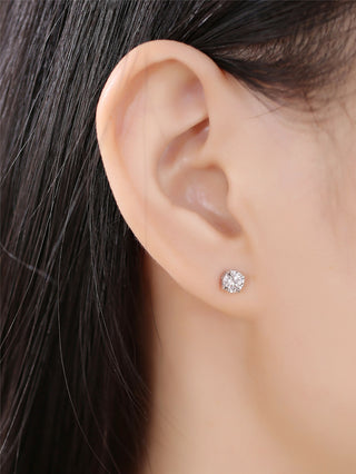 Boucles d'oreilles à tige en diamant solitaire rond en moissanite 1,0 TCW