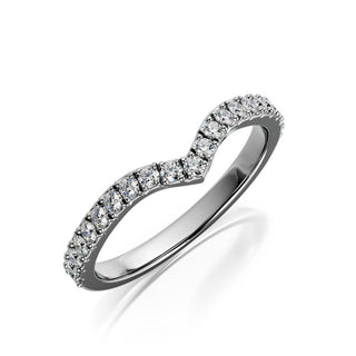 0.21 TCW Round Curved EF/VS1 Diamond Wedding Band