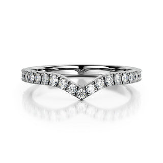 0.21 TCW Round Curved EF/VS1 Diamond Wedding Band