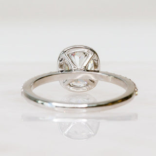 Bague de fiançailles avec diamant coussin Halo E/VS1 de 1,21 ct