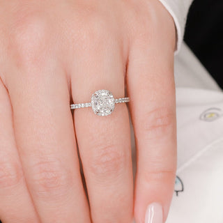 1.21 -3.50 CT Cushion Halo Diamond Engagement Ring