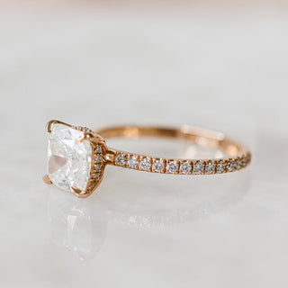 Bague de fiançailles avec diamant solitaire coussin de 1,0 à 3,0 ct