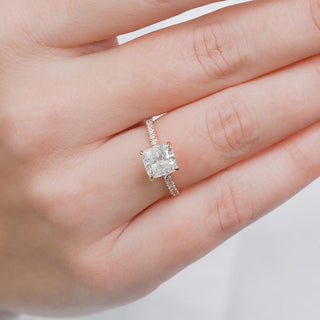 1.0 -3.0 CT Cushion Solitaire Diamond Engagement Ring