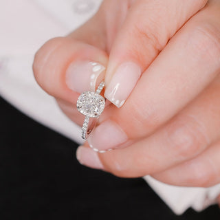 1.21 -3.50 CT Cushion Halo Diamond Engagement Ring