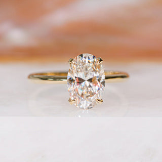 1.50 - 3.50CT Oval Solitaire CVD Diamond Engagement Ring