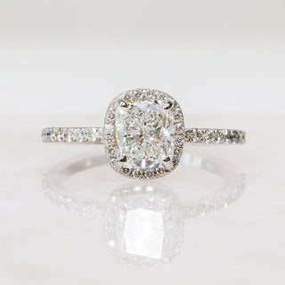 1.21 -3.50 CT Cushion Halo Diamond Engagement Ring