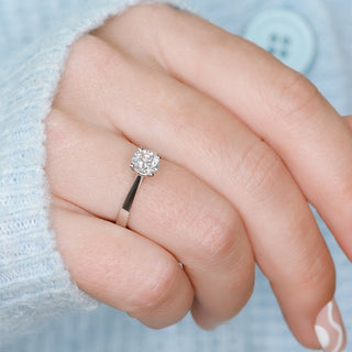 1.0 -3.0 CT Round Solitaire Diamond Engagement Ring