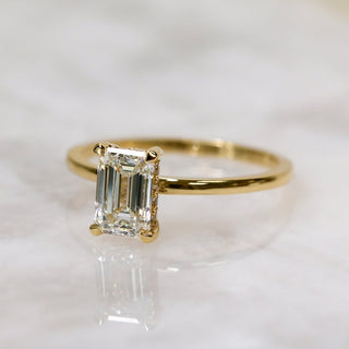 Bague de fiançailles avec halo caché de diamants et émeraude de 1,01 à 3,0 ct