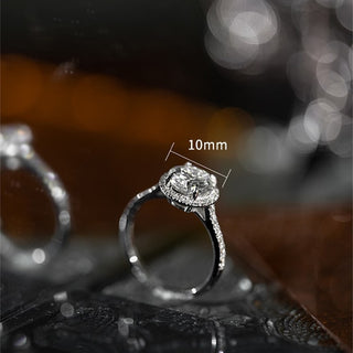 2.0-4.0 CT Round CVD Diamond Halo Pave Setting Engagement Ring