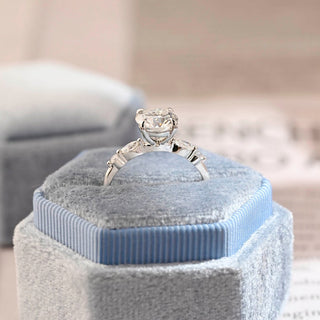 1.0-2.0 CT Round CVD Diamond Pave Setting Engagement Ring