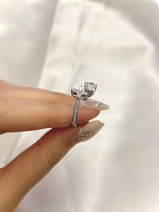 Bague de fiançailles ouverte avec diamant en moissanite taille poire 1,0 CT-2,0 CT