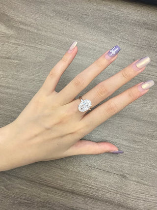 Bague de fiançailles avec diamant solitaire en moissanite taille ovale de 6,0 à 8,0 ct