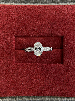 Bague de fiançailles avec diamants Moissanite taille ovale pavé Infinity de 1,50 à 2,50 ct