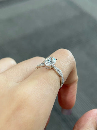 Bague de fiançailles avec diamants Moissanite taille ovale pavé Infinity de 1,50 à 2,50 ct