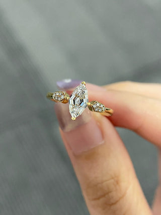 Bague de fiançailles unique en diamant Moissanite taille marquise de 1,0 à 2,0 ct