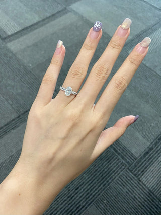 Bague de fiançailles avec diamants Moissanite taille ovale pavé Infinity de 1,50 à 2,50 ct