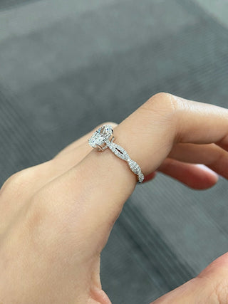 Bague de fiançailles avec diamants Moissanite taille ovale pavé Infinity de 1,50 à 2,50 ct