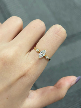 Bague de fiançailles unique en diamant Moissanite taille marquise de 1,0 à 2,0 ct