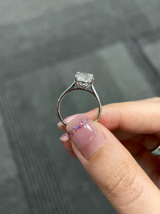 Bague de fiançailles avec diamant solitaire en moissanite taille ovale de 2,50 à 3,50 ct