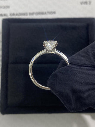 Anillo de compromiso solitario con diamante de moissanita de talla princesa de 1,0 CT a 2,0 CT